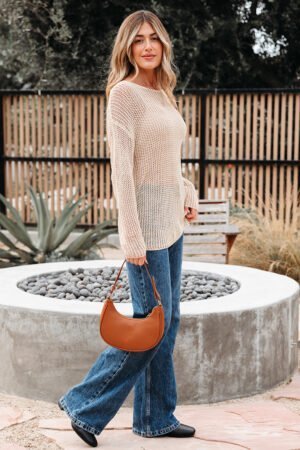 Smoke Gray Crochet Hollow-out Jumper Top Sweater - Image 14