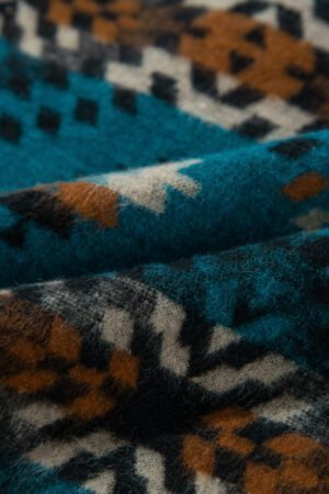 Blue Aztec Printed Denim Jacket - Image 10