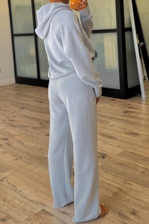 Alternative view of Beau Blue Half Zip Thumbhole Sleeve Hoodie Active Pants 2pcs Outfit