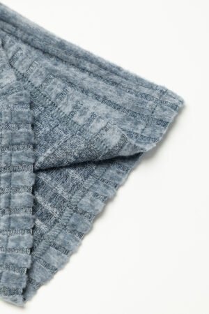 Dusk Blue Ribbed Keyhole Short Sleeve Wide Leg Jumpsuit - Image 6