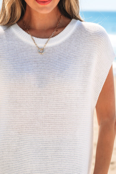Jet Stream Solid Color Sweater Tee with Side Slits