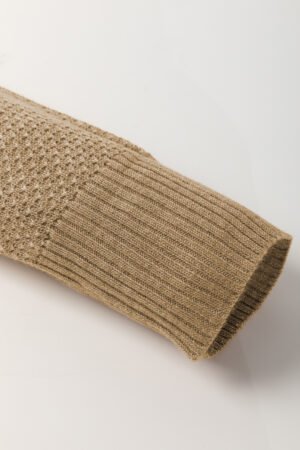 Straw Yellow Brushed Knit Casual Fitted Sweater - Image 7