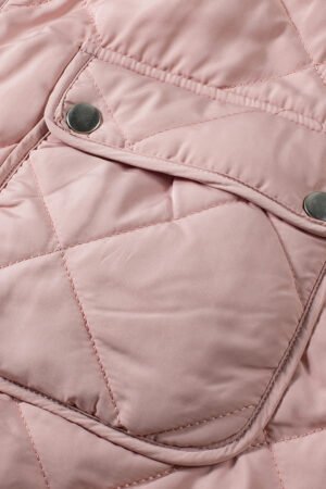Pink Fleece Lined Quilted Vest Coats - Image 10