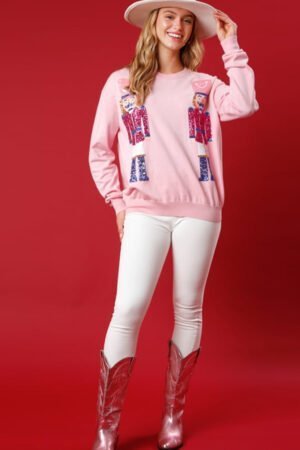 Pink Nutcracker Christmas Crew Neck Sweatshirt - Image 3