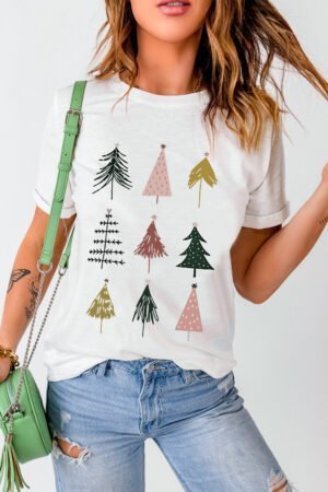 White Christmas Tree Graphic Tee - Image 8