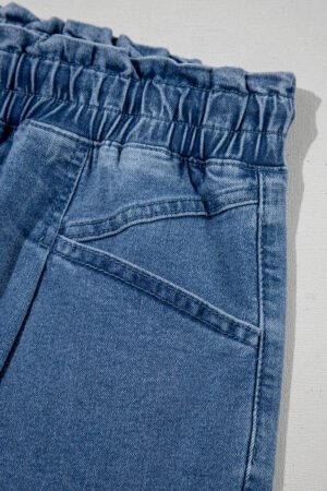 Ashleigh Blue Drawstring Elastic Waistband Casual Denim Shorts with Pockets - Image 7