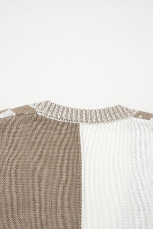 Brown Checkered Open Front Drop Shoulder Cardigan - Image 7