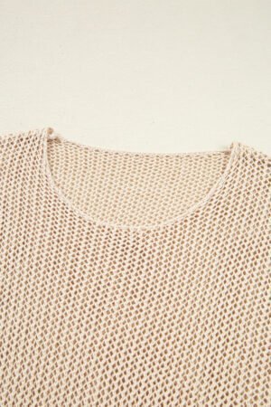 Smoke Gray Crochet Hollow-out Jumper Top Sweater - Image 8