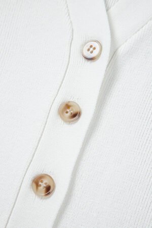 White V Neck Buttoned Sweater Vest - Image 8