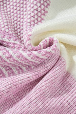 Bonbon Neutral Colorblock Tie Back Sweater - Image 6