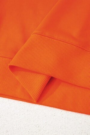 Orange Varsity Striped Detail Drop Shoulder Oversized Sweatshirt - Image 5