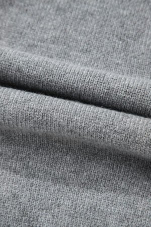 Medium Grey Drawstring Hooded Button Up Drop Shoulder Sweater Cardigan - Image 6