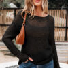 Black Crochet Hollow-out Jumper Top Sweater