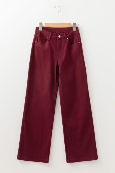 Red Dahlia Loose Straight High Waist Solid Color Jeans