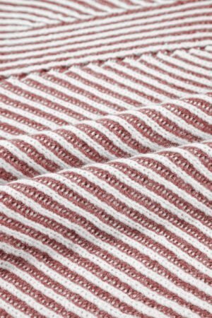 Red Dahlia Striped Print Ribbed Knit Boat Neck Baggy Sweater - Image 8