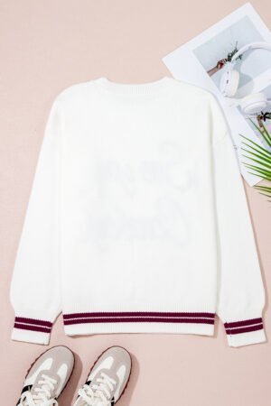 White See You Cowboy Embroidered Western Graphic Sweater - Image 14