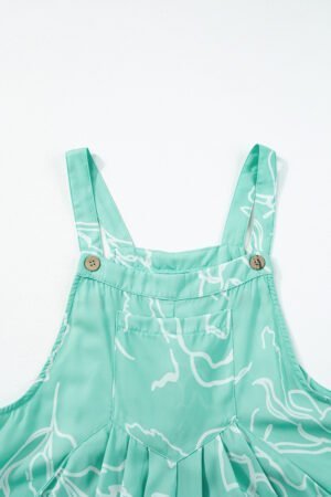 Moonlight Jade Printed Bib Wide Leg Overall - Image 5
