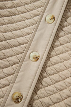 Jet Stream Solid Color Quilted Puffer Buttoned Shacket - Image 7