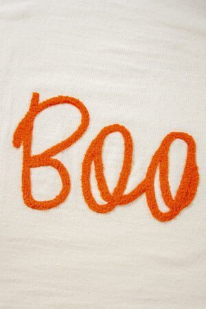 Apricot Boo Knitted Pattern Ribbed Edge Drop Shoulder Sweater - Image 7