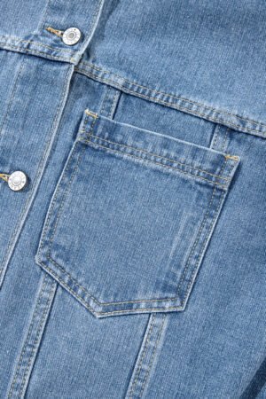 Wild Wind Washed Oversize Pocketed Denim Jacket - Image 8