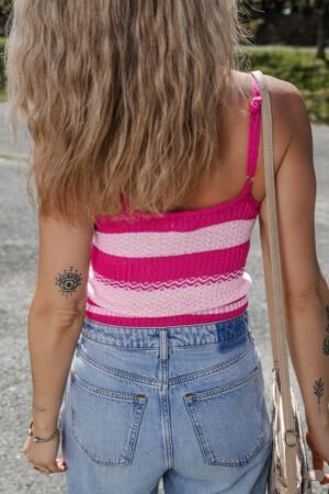 Alternative view of Red Stripe Spaghetti Strap V Neck Sweater Vest