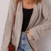 Delicacy Textured Knit Open Front Chic Cardigan with Pockets