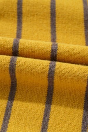 Yellow Stripe Daisy Floral Knitted Round Neck Sweater - Image 7