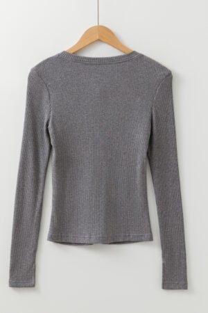 Sleet Ribbed Knit Button Down Slim Cardigan - Image 4