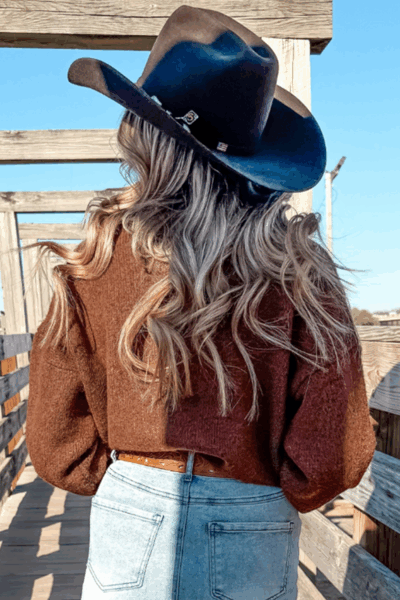 Coffee See You Cowboy Embroidered Western Graphic Sweater