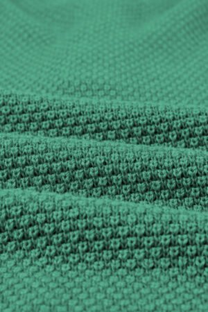 Green-2 Henley Pullover Drop Shoulder Sweater with Slits - Image 8