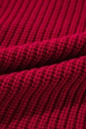Racing Red Off-the-shoulder Knit Sweater - Image 8
