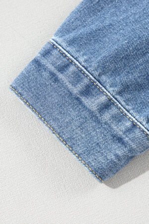 Wild Wind Washed Oversize Pocketed Denim Jacket - Image 7