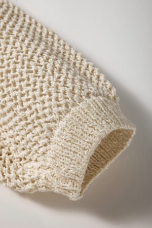 Jet Stream Hollow-out Kangaroo Pocket V Neck Hooded Sweater - Image 8