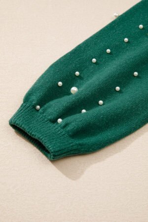 Evergreen Pearled Drop Shoulder Round Neck Sweater - Image 7