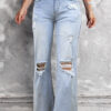 DEAR-LOVER Beau Blue Vintage Light Wash Distressed Flare Jeans
