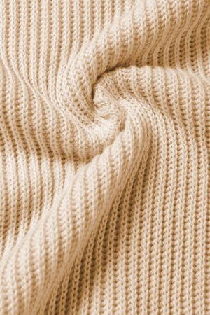Apricot Short Sleeve Side Slit Oversized Sweater - Image 9