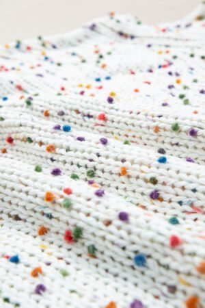 White Colorful Confetti Distressed Knit Sweater - Image 8