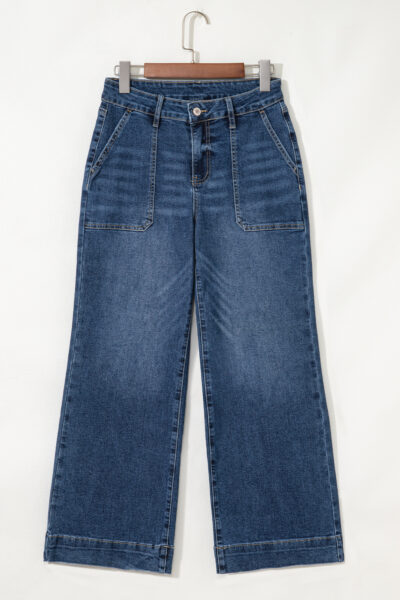 Ashleigh Blue Cropped High Rise Wide Leg Jeans