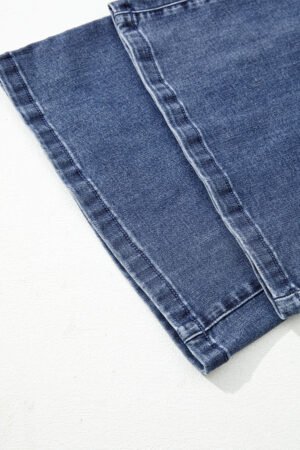 Dirty blue High Waist Button Zip Fly Bell Bottom Jeans - Image 9