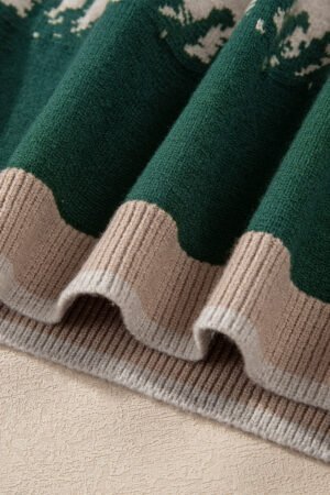 Black Stylish Color Block Pattern Drop Shoulder Sweater - Image 10