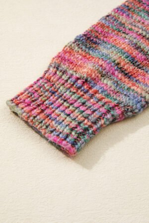 Purple Space Dye Yarn Crew Neck Sweater - Image 7