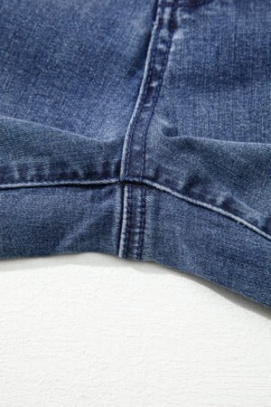 Dirty blue High Waist Button Zip Fly Bell Bottom Jeans - Image 8