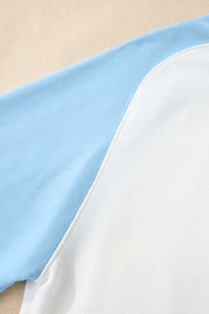 Beau Blue Colorblock Snap Buttons Pullover Sweatshirt - Image 13