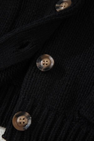 Black Western Fashion Abstract Printed Cardigan Sweater - Image 12