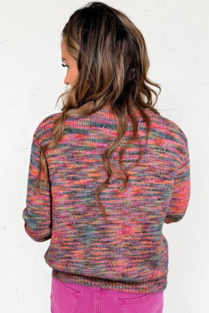 Purple Space Dye Yarn Crew Neck Sweater - Image 2