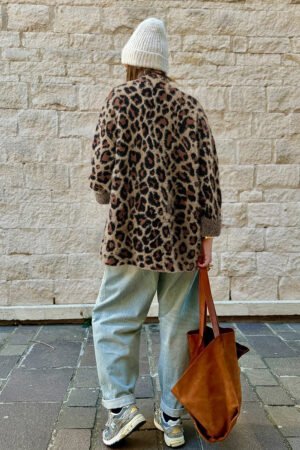 Brown Leopard Open Casual Cardigan - Image 2