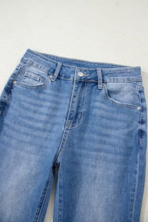 Ashleigh Blue Cut out Side Frayed Hemline Flare Jeans - Image 14