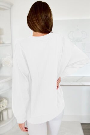 White Tinsel Game Day Drop Shoulder Graphic Sweatshirt - Image 5