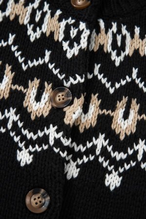 Black Western Fashion Abstract Printed Cardigan Sweater - Image 10