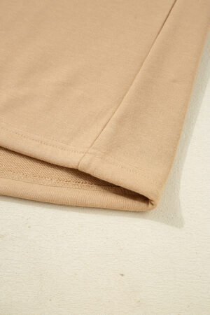 Khaki 88 Number Graphic Drawstring Hemline Oversize Long Sleeve Top - Image 8